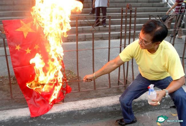 Image result for pics of chinese flag burning